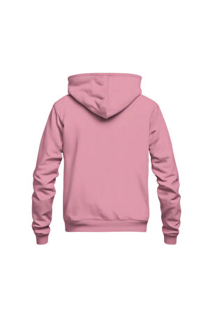 Kuş Desenli Kapüşonlu Sweatshirt Hoodie Kalın Kumaş 3 İplik Şardonlu