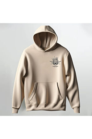 Goril Desenli Kapüşonlu Sweatshirt Hoodie Kalın Kumaş 3 İplik Şardonlu