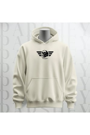 Kuru Kafa Desenli Kapüşonlu Sweatshirt Hoodie Kalın Kumaş 3 İplik Şardonlu