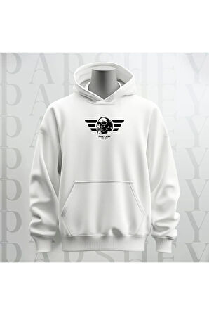 Kuru Kafa Desenli Kapüşonlu Sweatshirt Hoodie Kalın Kumaş 3 İplik Şardonlu