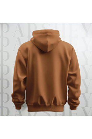 Baskısız Kapüşonlu Sweatshirt Hoodie Kalın Kumaş 3 İplik Şardonlu