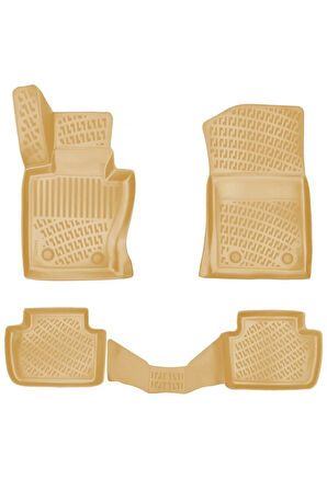 Bmw X3 E83 2003 Araca Özel Tasarım 3D Havuzlu Bej Paspas