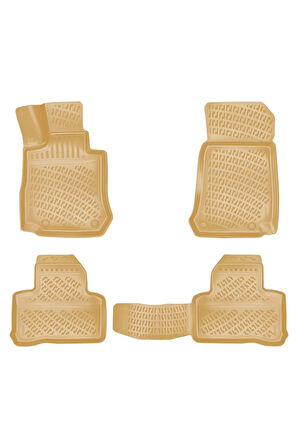 Mercedes GLC 2016 Araca Özel Tasarım 3D Havuzlu Bej Paspas