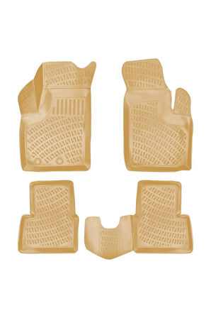 Fiat Doblo 2009 Araca Özel Tasarım 3D Havuzlu Bej Paspas