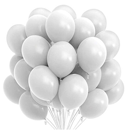 PASTEL BALON BEYAZ 10 ADET