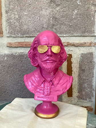 Neon Renkli Shakespare Büst Pembe