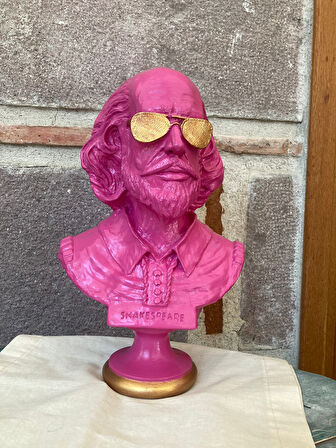 Neon Renkli Shakespare Büst Pembe