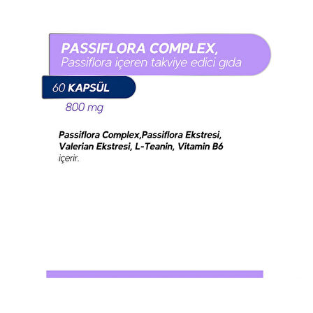 Passiflora Complex 60 Kapsül Bitkisel Takviye