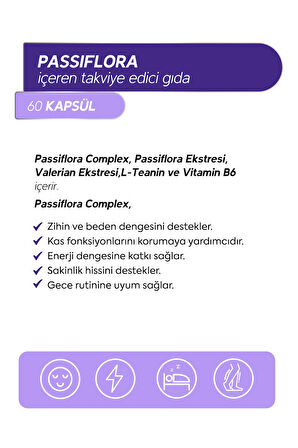 Passiflora Complex 60 Kapsül Bitkisel Takviye