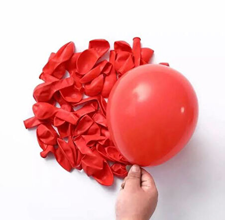 PASTEL BALON KIRMIZI 10 ADET