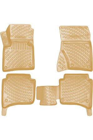 Porsche Cayenne 2 Bölge Klimalı 2011 Araca Özel Tasarım 3D Havuzlu Bej Paspas