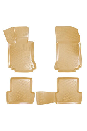 Mercedes CLK W209 2006 Araca Özel Tasarım 3D Havuzlu Bej Paspas