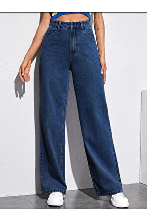 2020 Kadın Likrasız Palazzo Jeans Kot Denim Pantolon