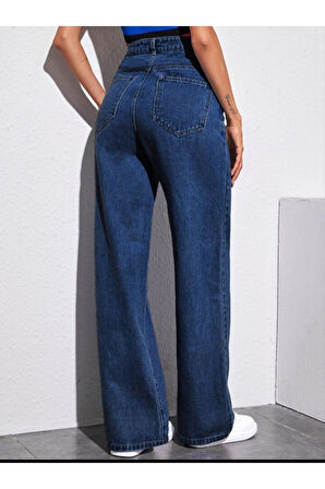 2020 Kadın Likrasız Palazzo Jeans Kot Denim Pantolon