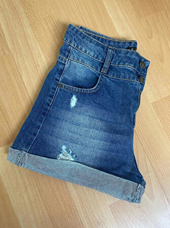 PASS&PASS 2060 KOT ŞORT LAZERLİ DUBLE PAÇA 