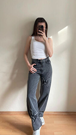 PASS&PASS 2436 NAKIŞ KELEBEK KOT PANTOLON