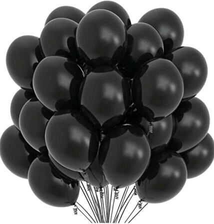 PASTEL BALON SİYAH 10  ADET