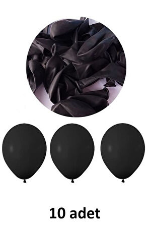 PASTEL BALON SİYAH 10  ADET