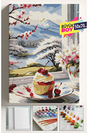 Sayılarla Boyama Seti Numaralı Tuval Fırça Boya Dahil Kasnaklı Set 50x70 Cm - PASTA