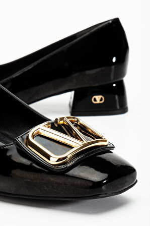 Suins Premium Pauly Model Kadın Orta Topuklu Siyah Kahve Bordo Ayakkabı