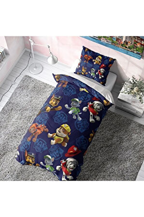 Lacivert Paw Petrol Nevresim Takımı (Çarşafsız)