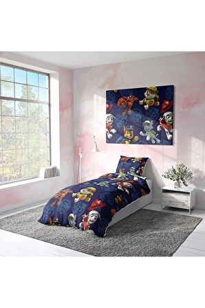 Lacivert Paw Petrol Nevresim Takımı (Çarşafsız)