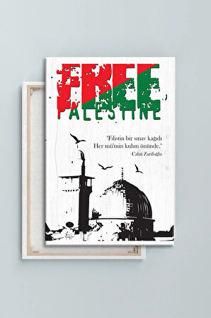 Filistin Kudüs Mescidi Aksa İslami Dini Hat Kanvas Tablo ( 7 Farklı Ölçü )