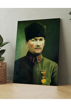 Atatürk Mustafa Kemal Kanvas Tablo Okullara İşyerlerine Uygun (8 Farklı Ölçü)