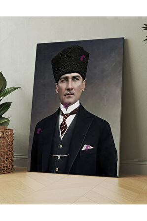 Atatürk Mustafa Kemal Kanvas Tablo Okullara İşyerlerine Uygun (8 Farklı Ölçü)