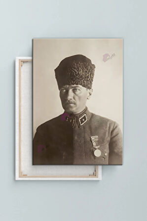Atatürk Mustafa Kemal Kanvas Tablo Okullara İşyerlerine Uygun (8 Farklı Ölçü)