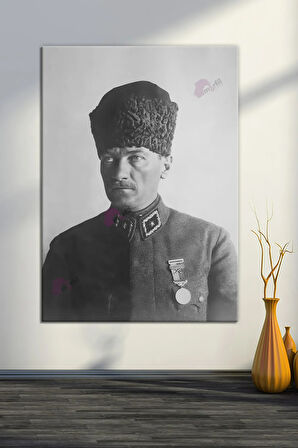 Atatürk Mustafa Kemal Kanvas Tablo Okullara İşyerlerine Uygun (8 Farklı Ölçü)