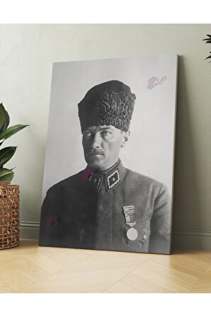 Atatürk Mustafa Kemal Kanvas Tablo Okullara İşyerlerine Uygun (8 Farklı Ölçü)