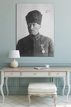 Atatürk Mustafa Kemal Kanvas Tablo Okullara İşyerlerine Uygun (8 Farklı Ölçü)