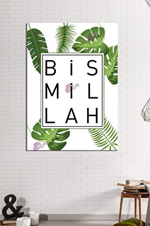 Bismillah İslami Dini Hat Kanvas Tablo ( 7 Farklı Ölçü )