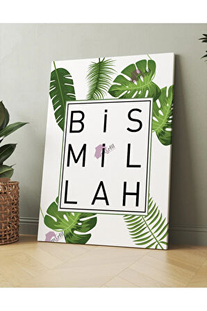 Bismillah İslami Dini Hat Kanvas Tablo ( 7 Farklı Ölçü )