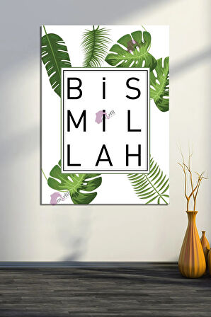 Bismillah İslami Dini Hat Kanvas Tablo ( 7 Farklı Ölçü )