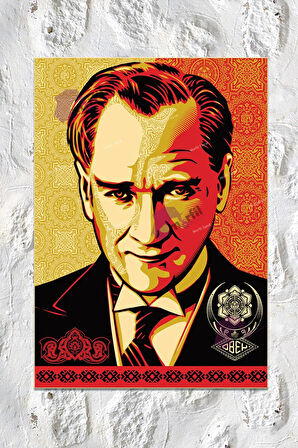 Atatürk Mustafa Kemal Kanvas Tablo Okullara İşyerlerine Uygun (8 Farklı Ölçü)