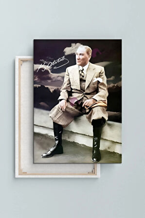 Atatürk Mustafa Kemal Kanvas Tablo Okullara İşyerlerine Uygun (8 Farklı Ölçü)