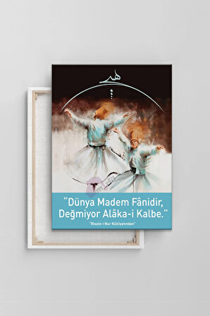 Risalei Nur Dervişler Saidi Nursi Islami Dini Hat Kanvas Tablo
