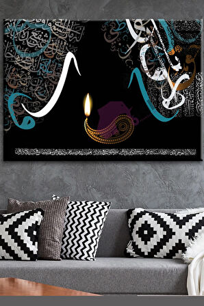 Ayetel Kürsü Dini Islami Hat Kanvas Tablo ( 7 Farklı Ölçü ) ( 7 Farklı Ölçü )