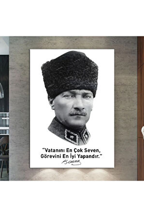 Atatürk Mustafa Kemal Kanvas Tablo ( 7 Farklı Ölçü )
