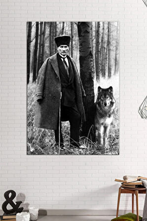 Atatürk Mustafa Kemal Kanvas Tablo Okullara Işyerlerine Uygun (8 Farklı Ölçü)