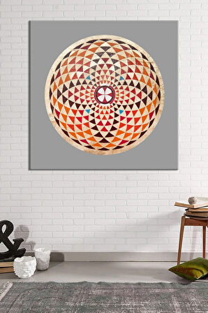 Yaşam Çiçeği Kutsal Geometri Sri Yantra Kanvas Tablo (8 Farklı Ölçü)
