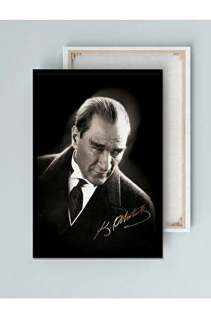 Mustafa Kemal Atatürk Kanvas Tablo Okullara Işyerlerine Uygun (8 Farklı Ölçü)