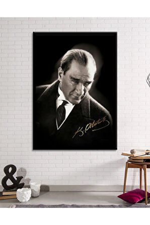 Mustafa Kemal Atatürk Kanvas Tablo Okullara Işyerlerine Uygun (8 Farklı Ölçü)