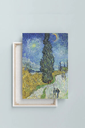 Vincent Van Gogh Selvili Ve Yıldızlı Yol Road With Cypress And Star (8 Farklı Ölçü)