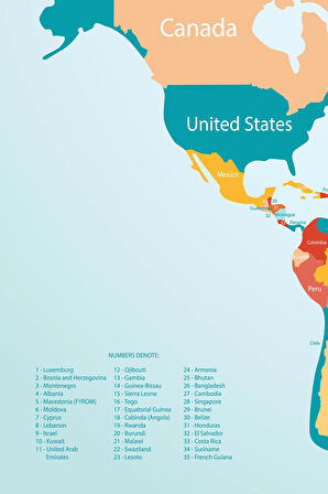 Dünya Haritası World Map Dekoratif Kanvas Tablo