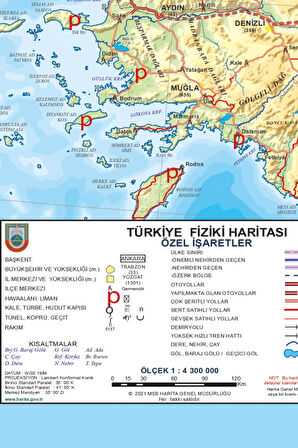 Türkiye Fiziki Haritası Map Yüksek Çözünürlüklü Güncel Kanvas Tablo 5 Farklı Ölçü