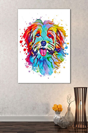 Petshoplara Veterinerlere Özel Suluboya Efektli Köpek Kanvas Tablo Sevimli Patiler ( 8 Farklı Ölçü )