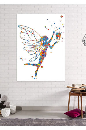 Diş Hekimlerine Doktorlara Hastanelere Özel Suluboya Efektli Dekoratif Kanvas Tablo